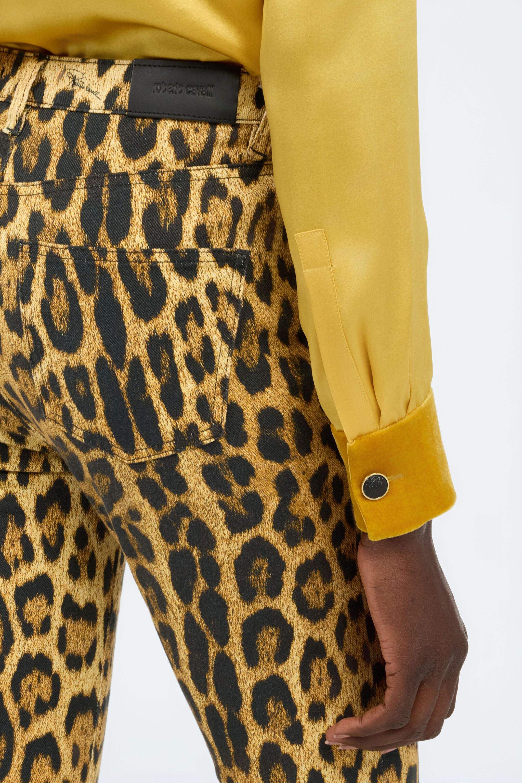 Denim Jeans With Jaguar Skin Print - 7