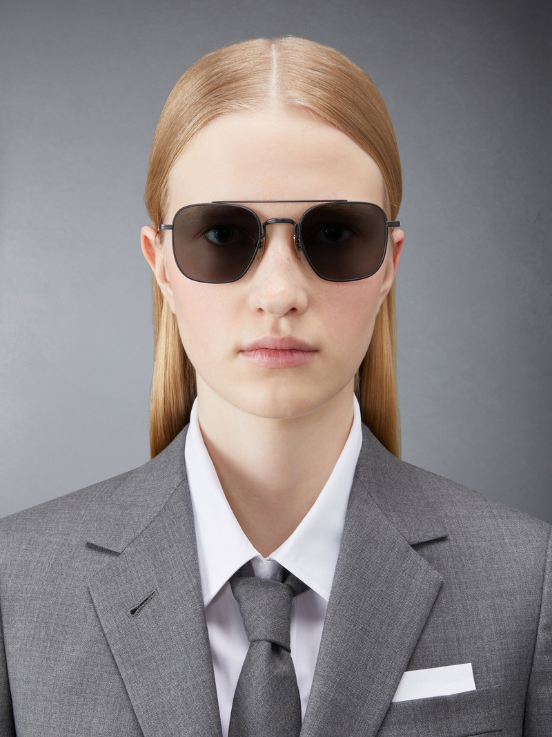 Thom Browne TITANIUM SQUARED AVIATOR SUNGLASSES outlook