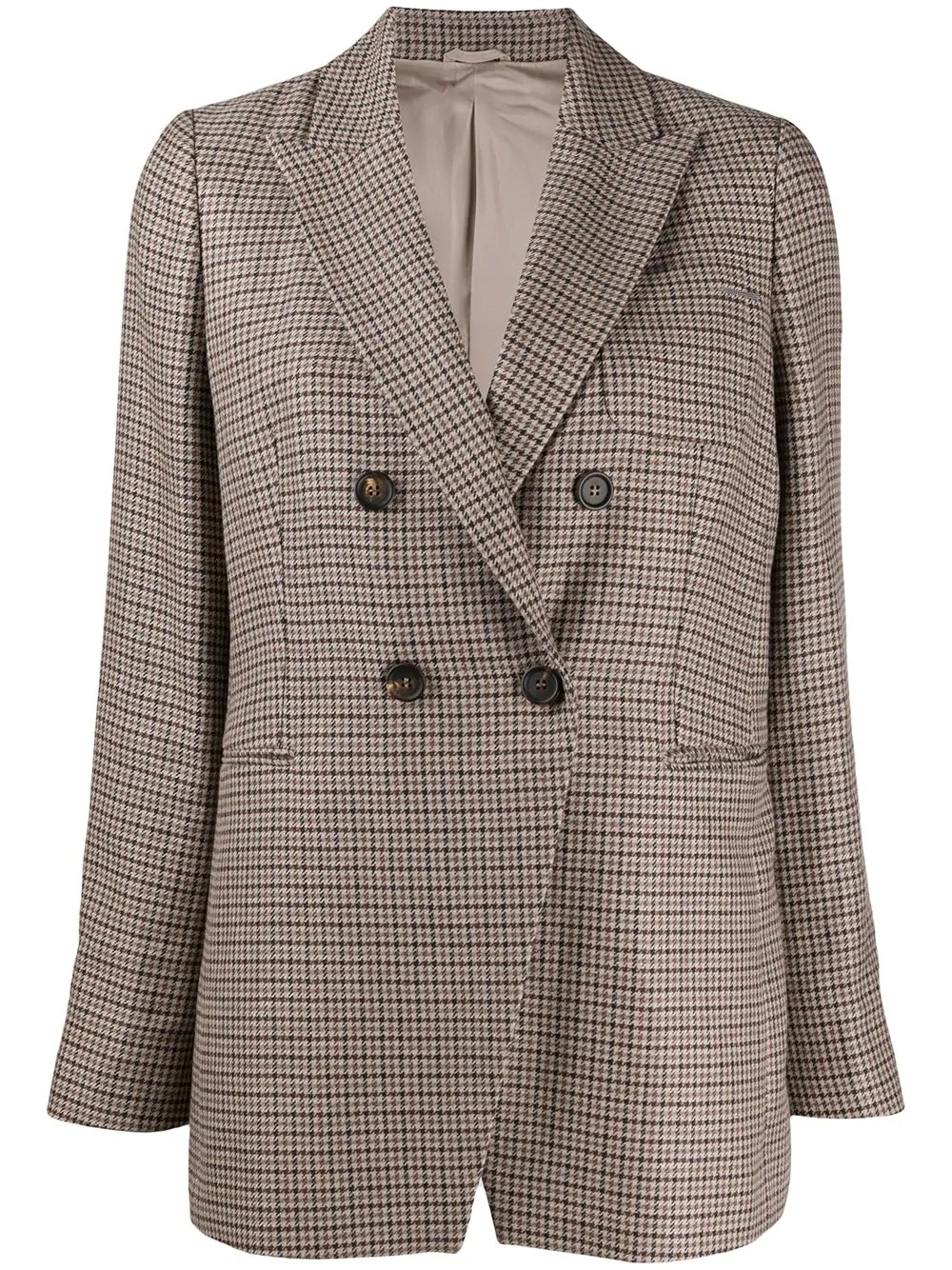 houndstooth double-breasted blazer - 1