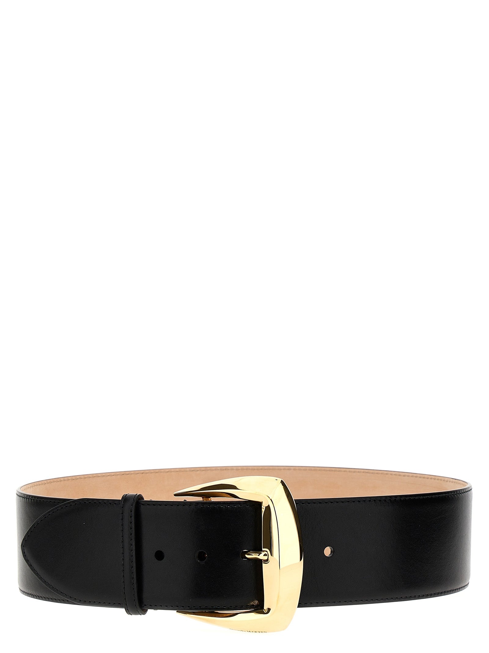 ベルト Mcqueen 'Geometric' Belt Alexander McQueen Geometric Buckle Leather Belt | Black