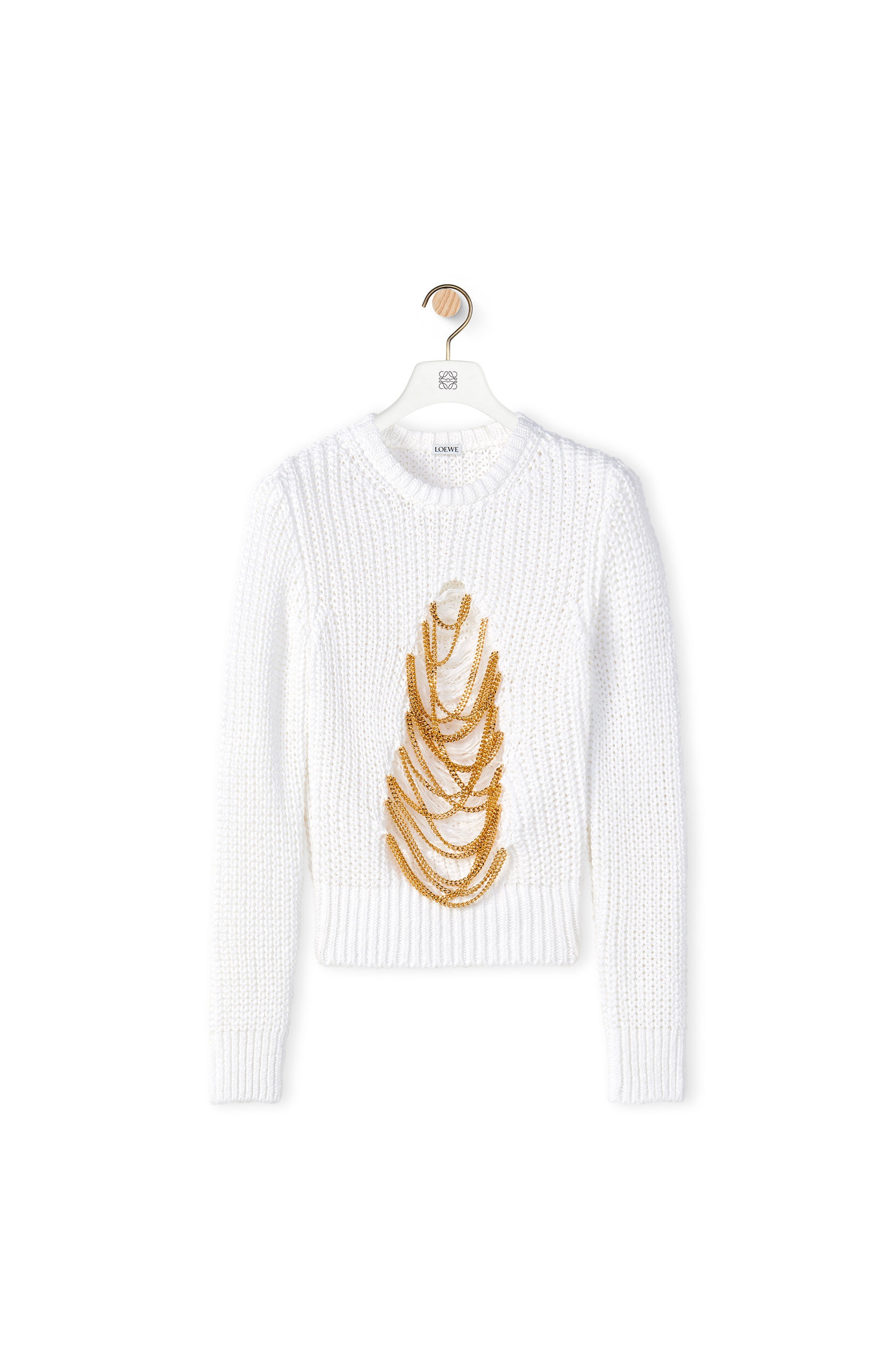 Ripped chain sweater in hem and linen - 1