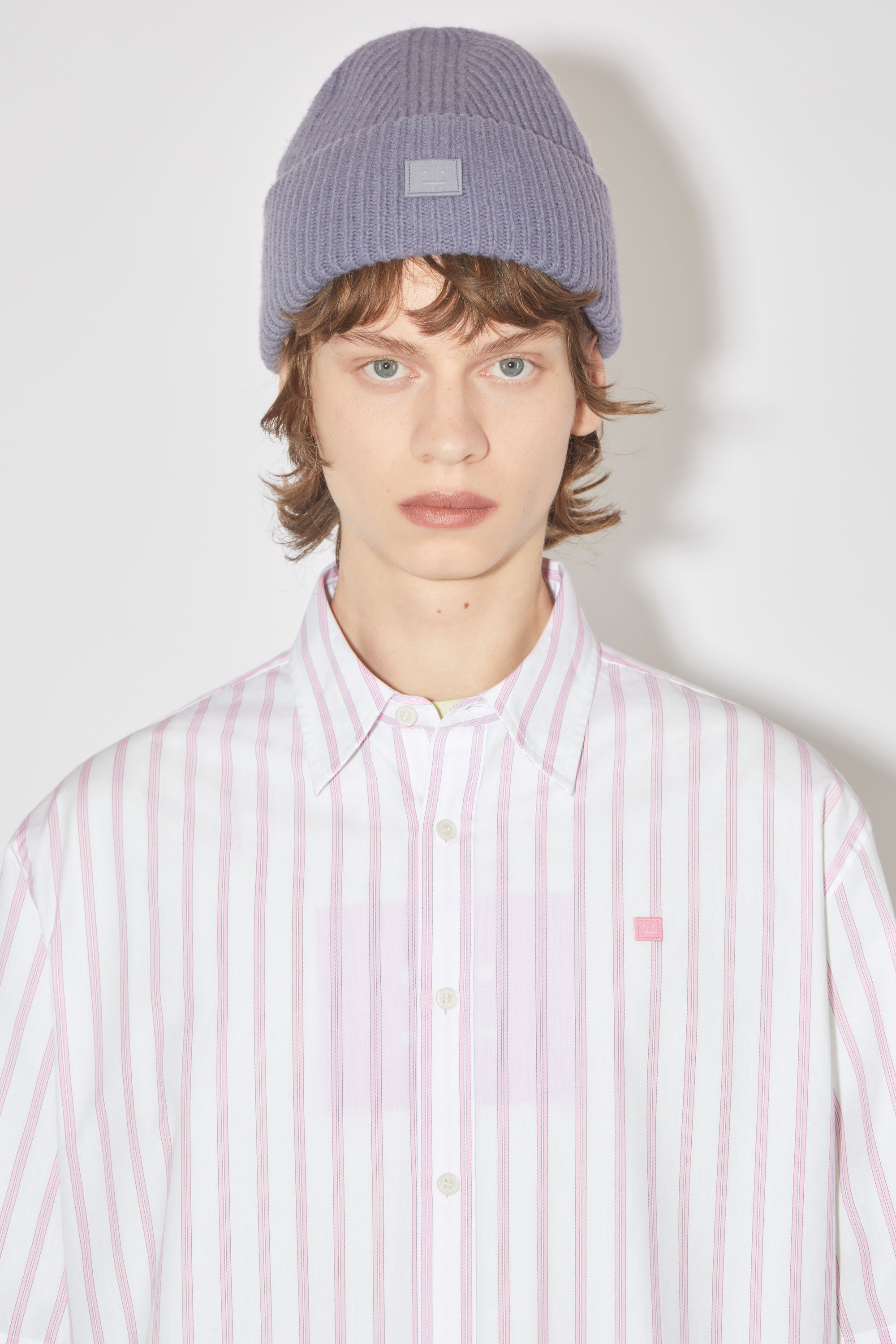 Short sleeve button-up shirt - White/Rose pink - 5
