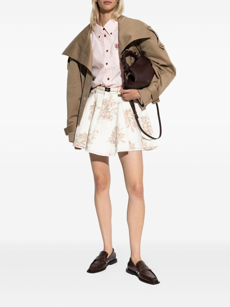 GANNI floral-print mini skirt outlook
