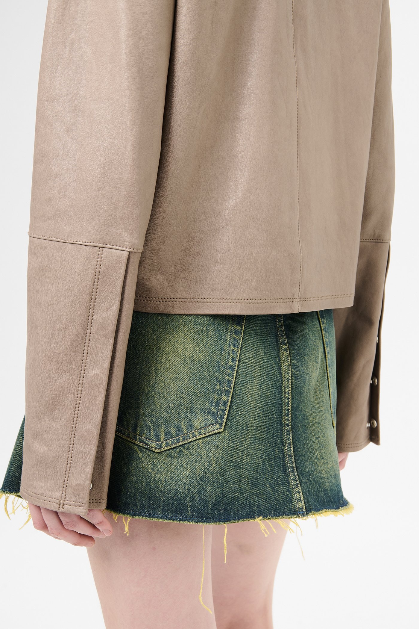 Auto Shirt 70s Grey Velvet Lamb Skin - 6