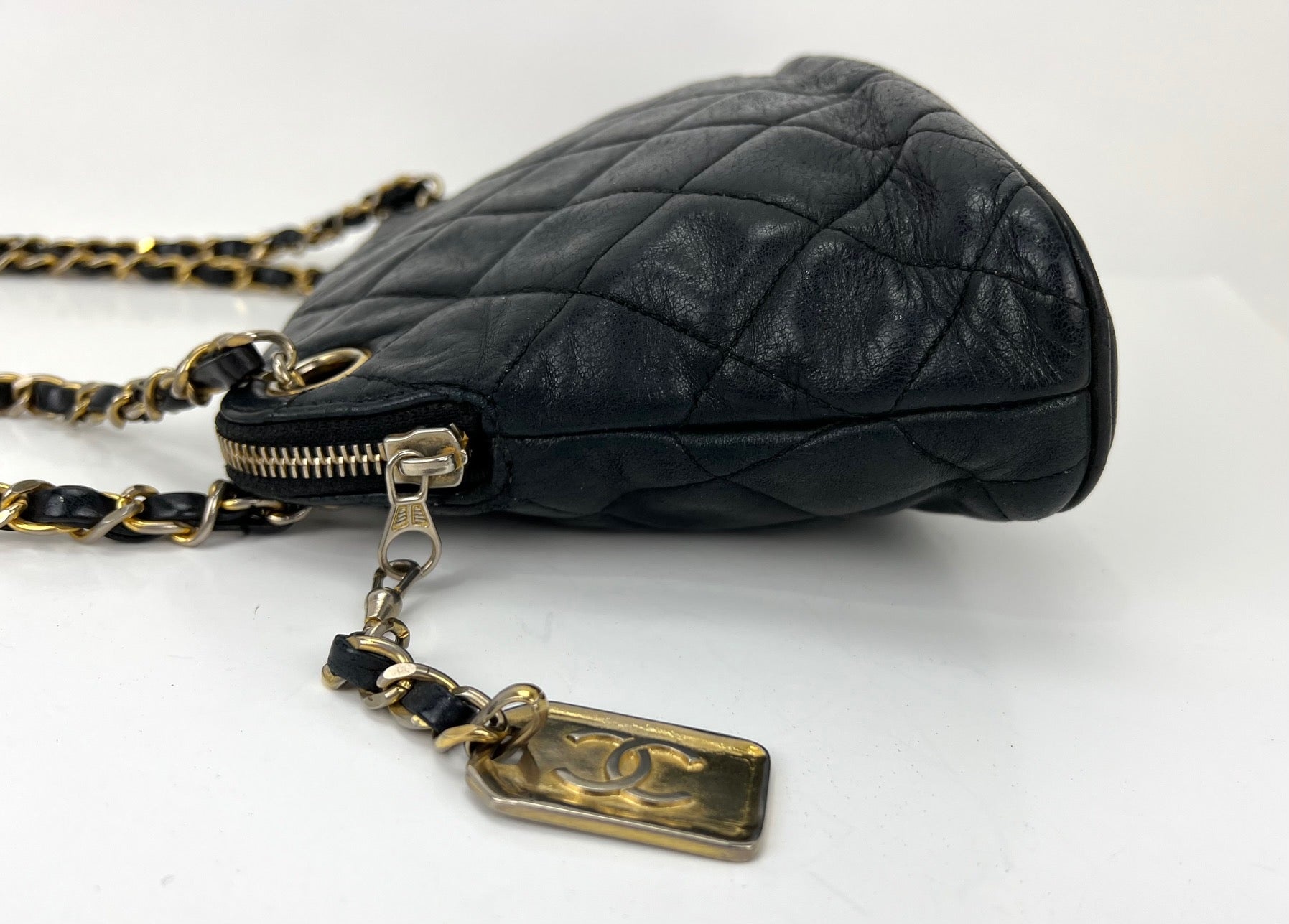 CHANEL Bag Quilted Lambskin Leather Chain Vintage Black Mini Shoulder Bag Preowned - 4