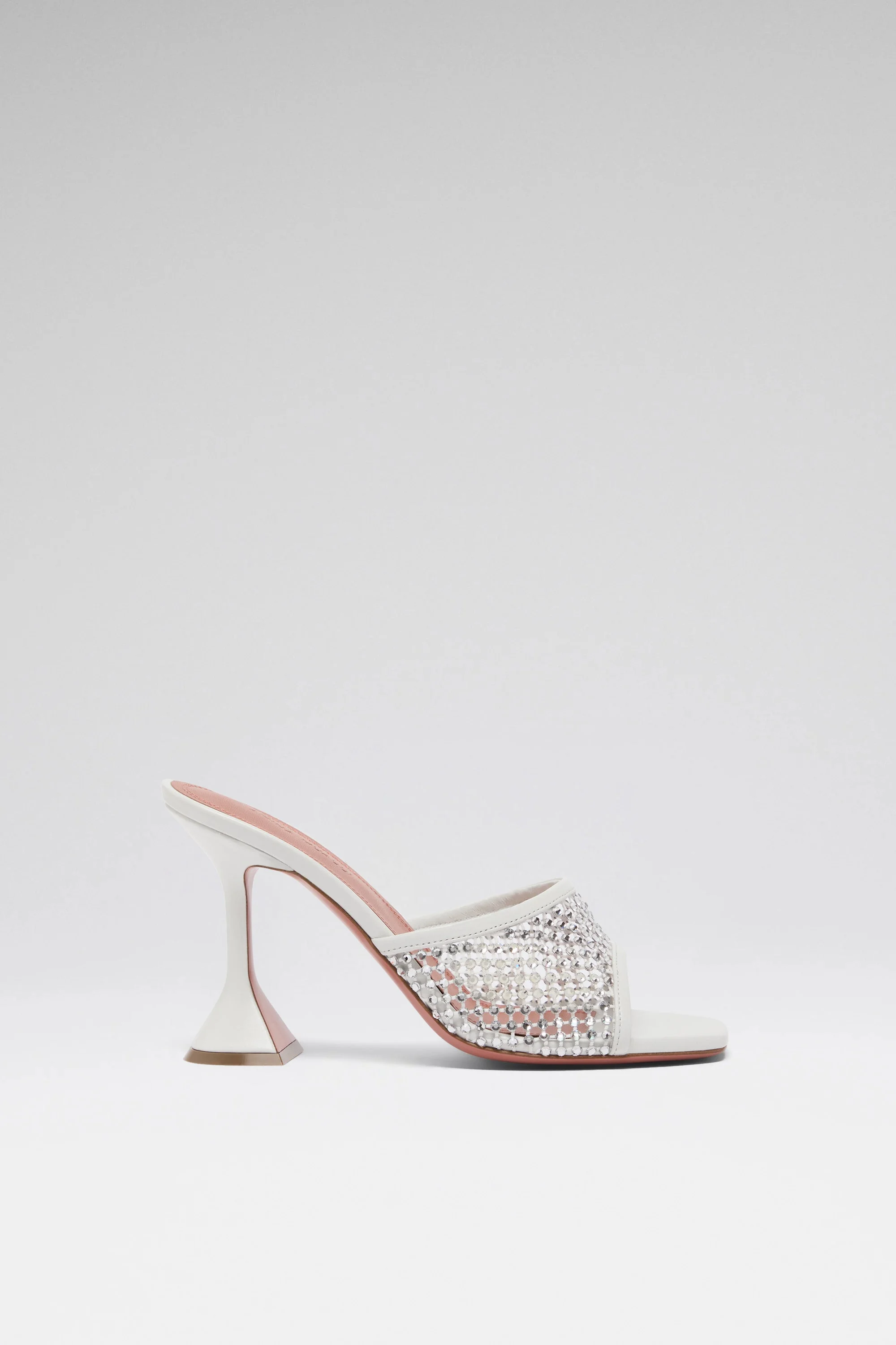 LUPITA CRYSTAL NET SLIPPER 95 WHITE NAPPA AND WHITE CRYSTALS - 1
