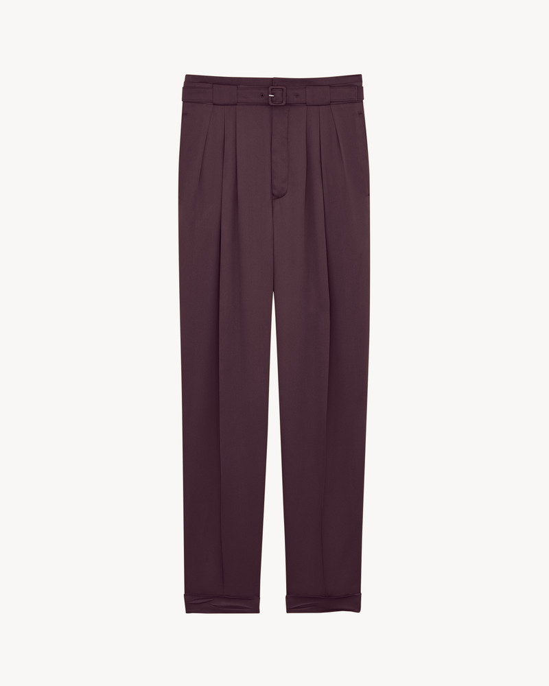 BELTED PANTS IN SILK DUCHESS SATIN 1
