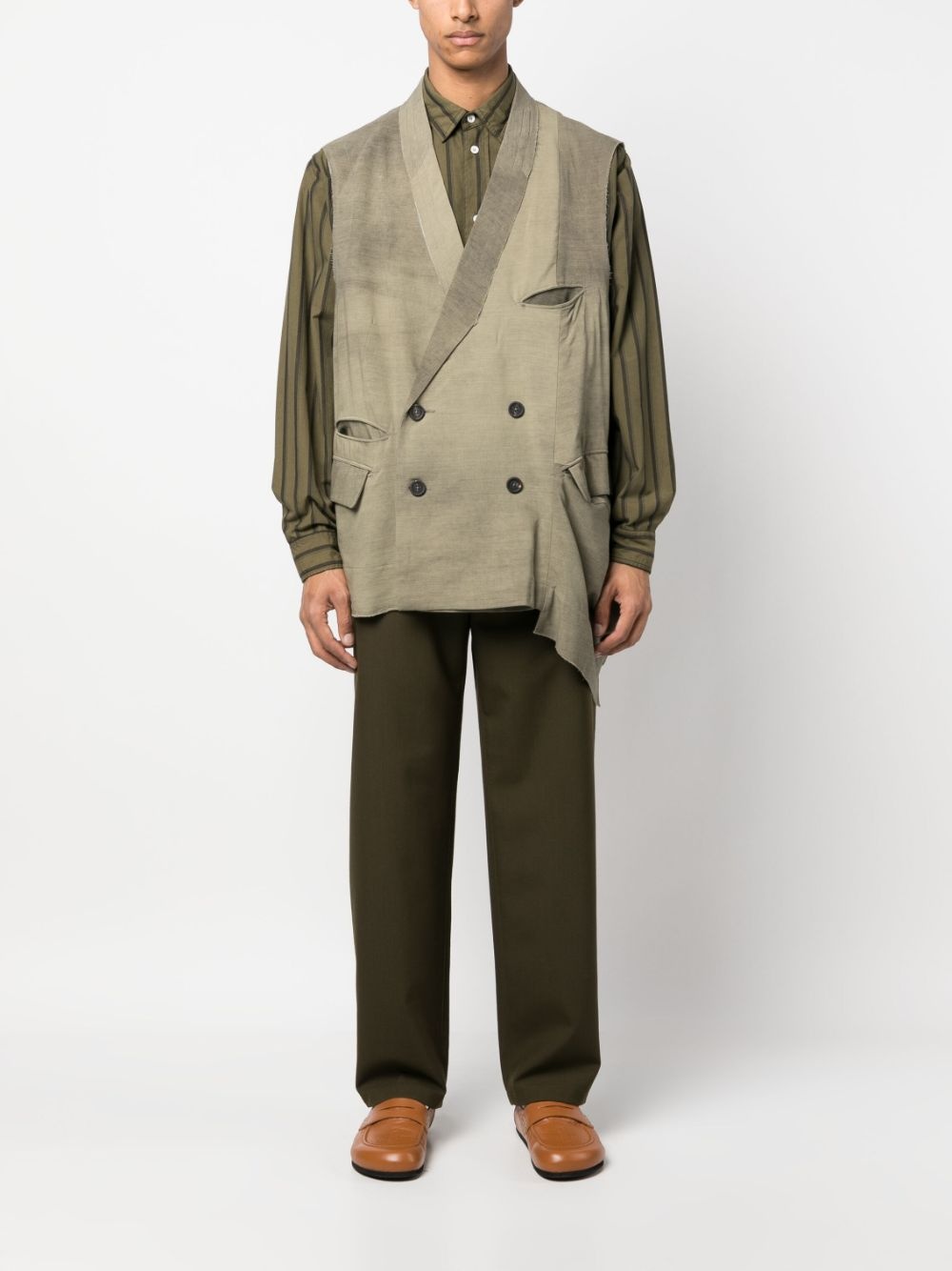 asymmetric double-breasted jacket - 2