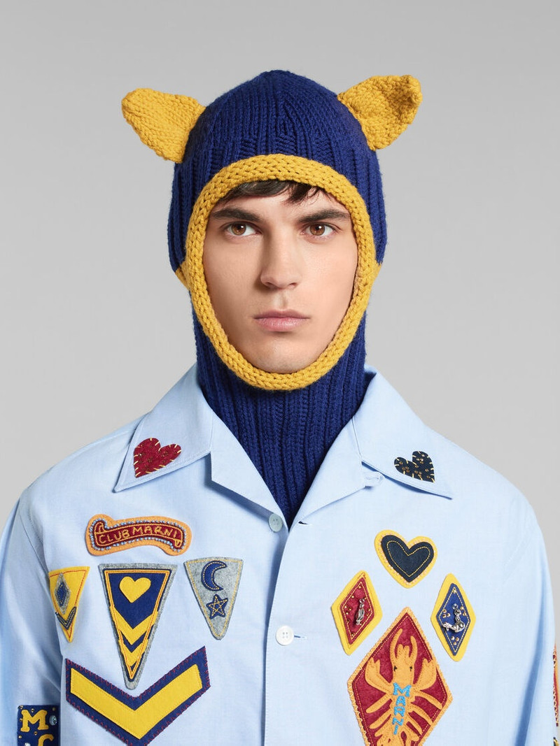 Marni BLUE WOOL BALACLAVA WITH EARS outlook