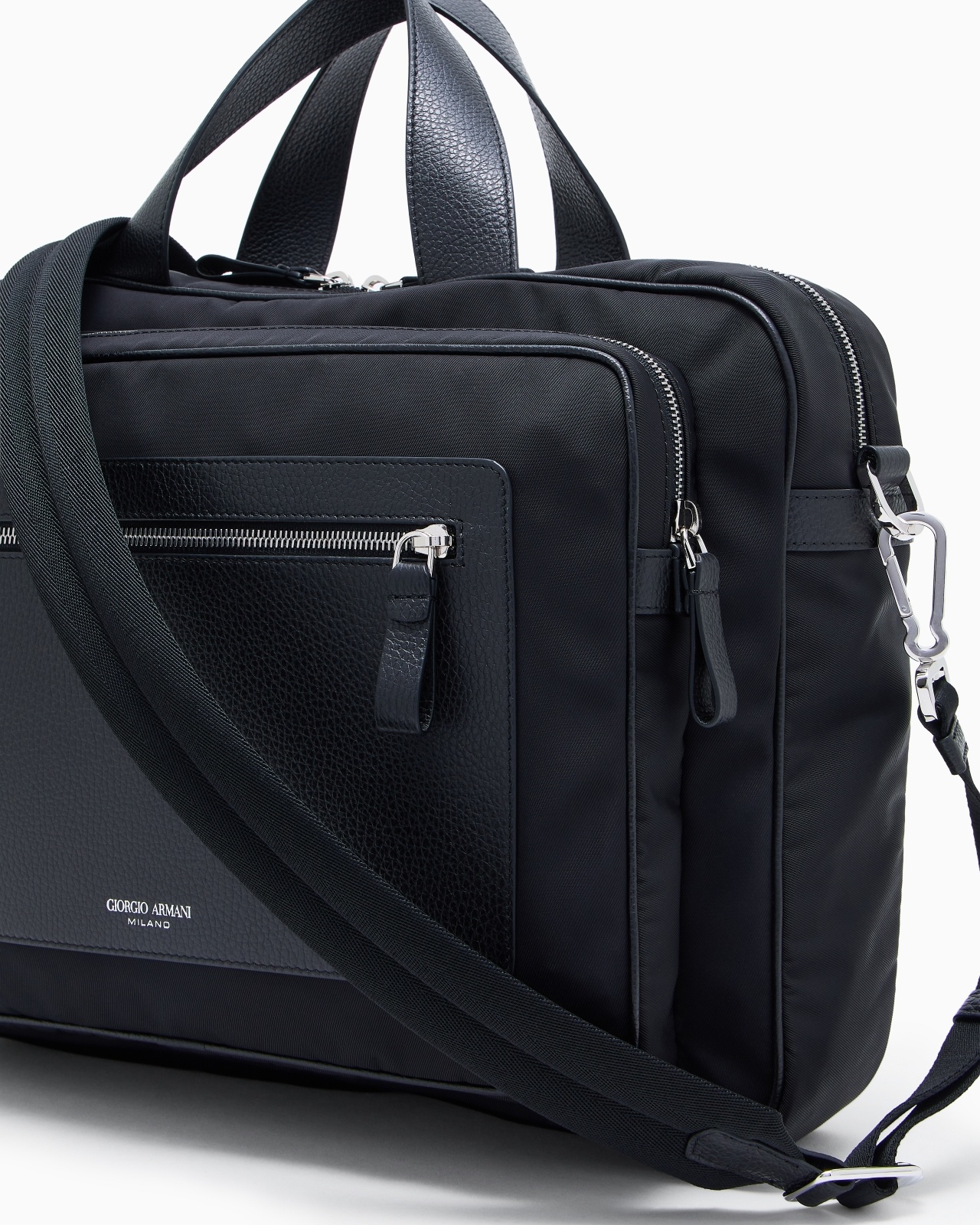 ASV PEBBLED-LEATHER AND NYLON BRIEFCASE - 5