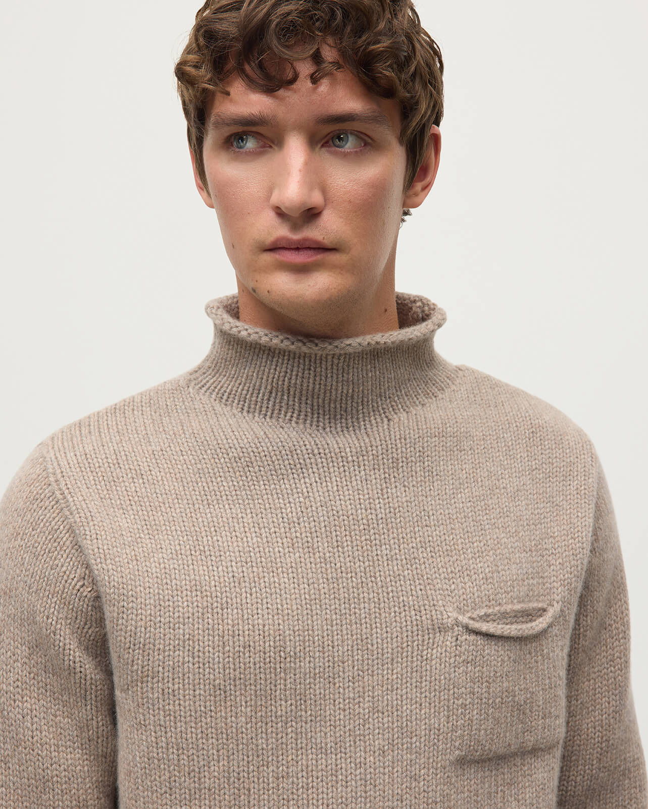 Brown Cashmere Turtleneck Jumper - 5