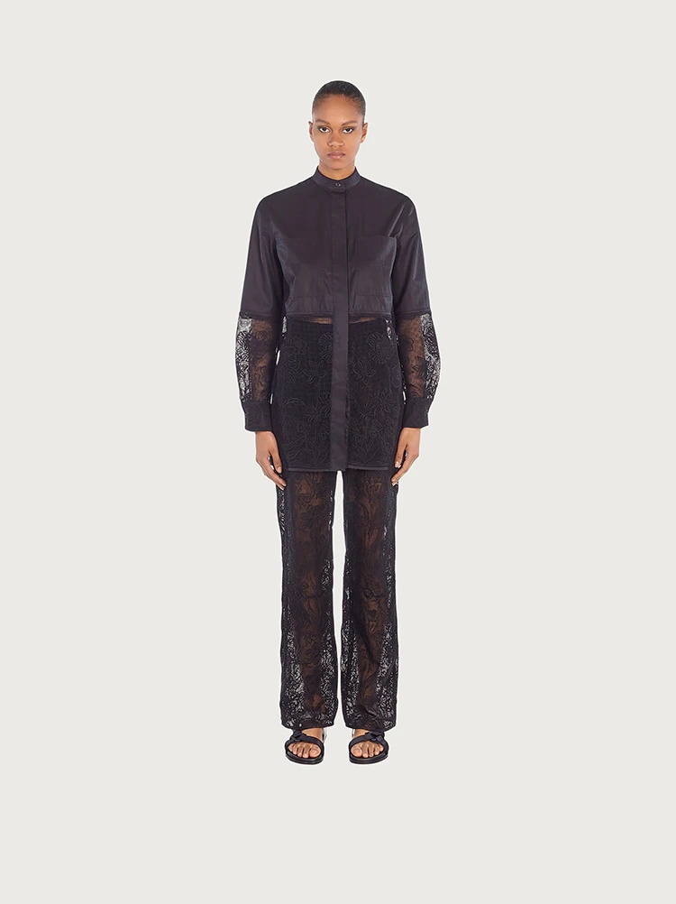 LONG SHIRT WITH CORDONETTO LACE - 3