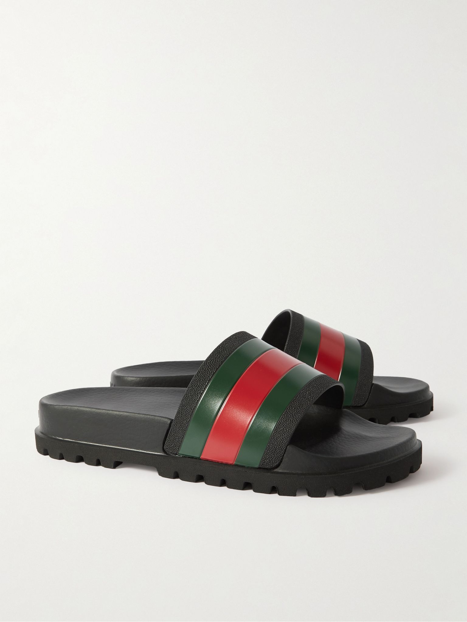 Pursuittreck Striped Rubber Slides Black - 3