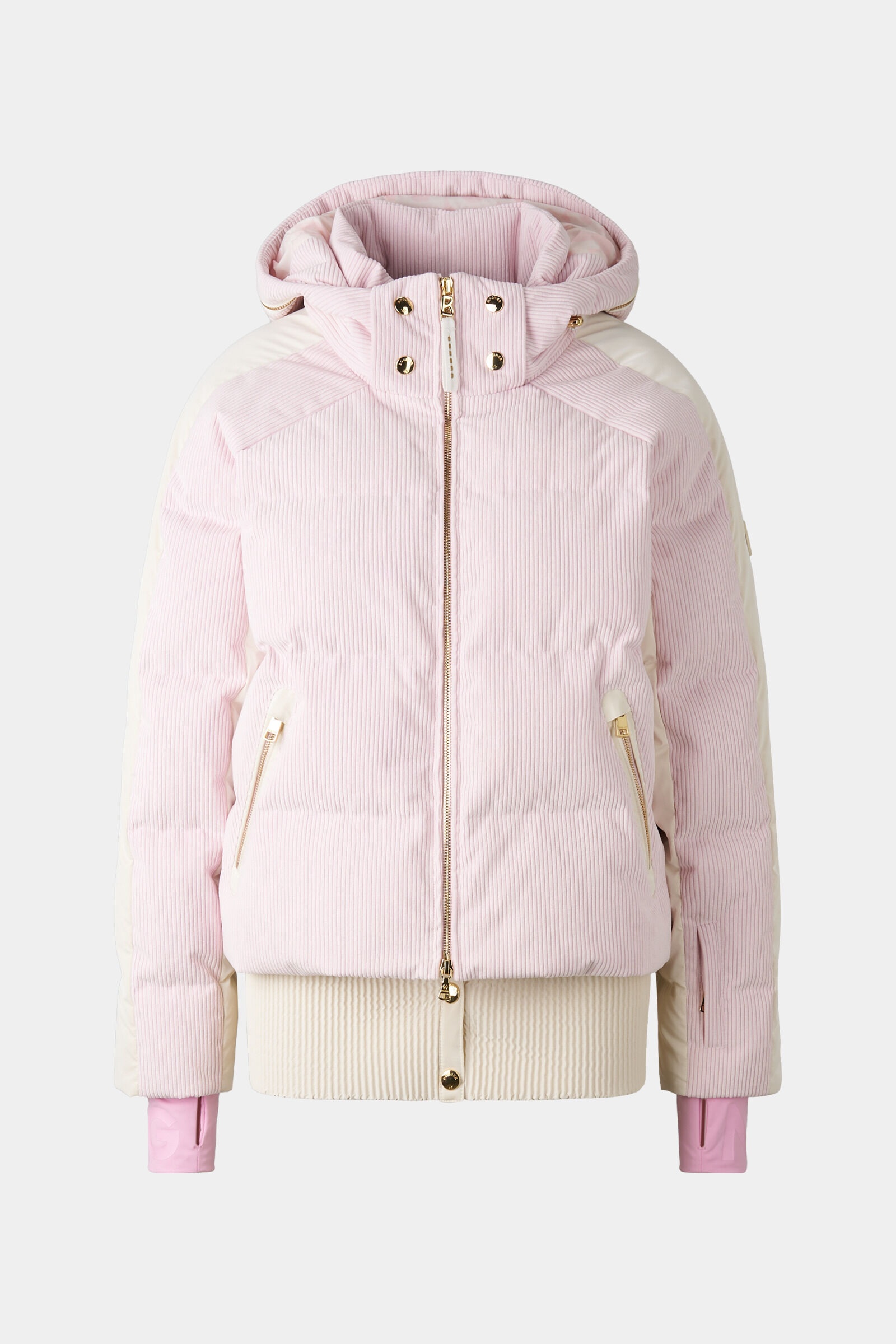 Inka Corduroy ski jacket in Pink/Beige - 1