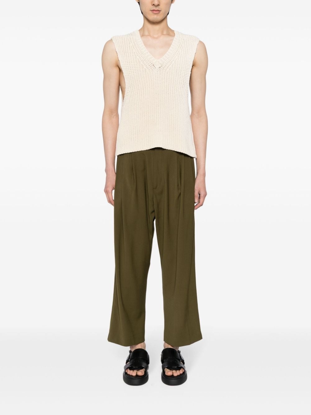 pleated cropped trousers - 2