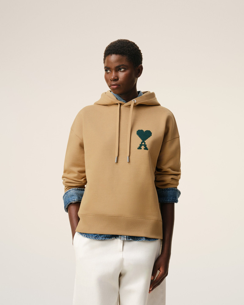 BEIGE COTTON AMI DE COEUR HOODIE 3