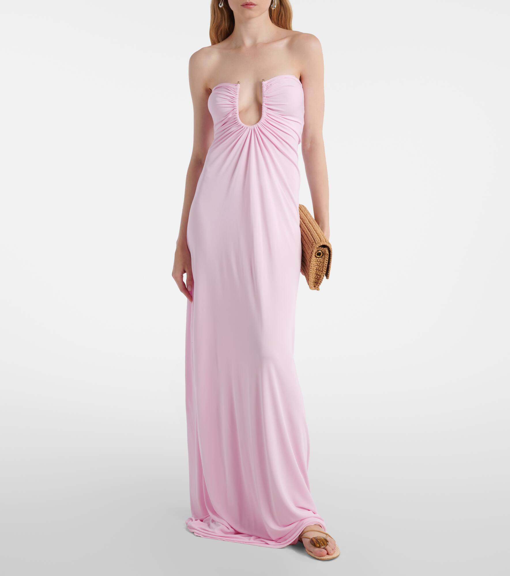 Arced Palm gathered maxi dress - 2