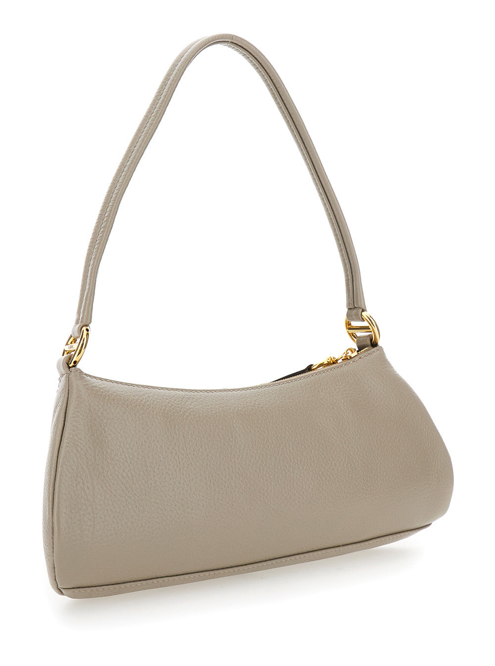Chloé Women 'The 99' Grey Shoulder Bag With Padlock In Hammered Leather Woman - 3