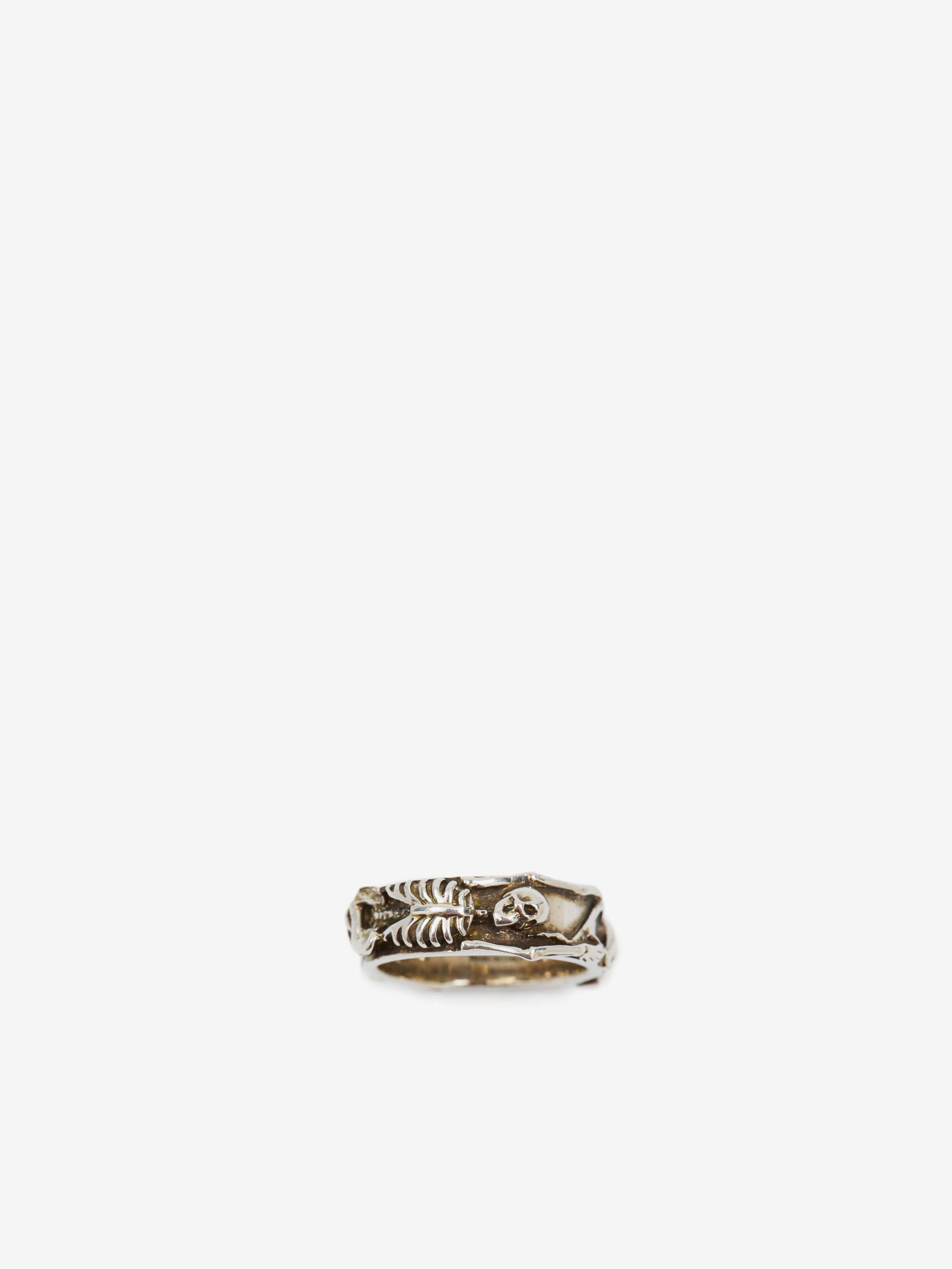 Men's Dancing Skeleton Ring in Silver - 3