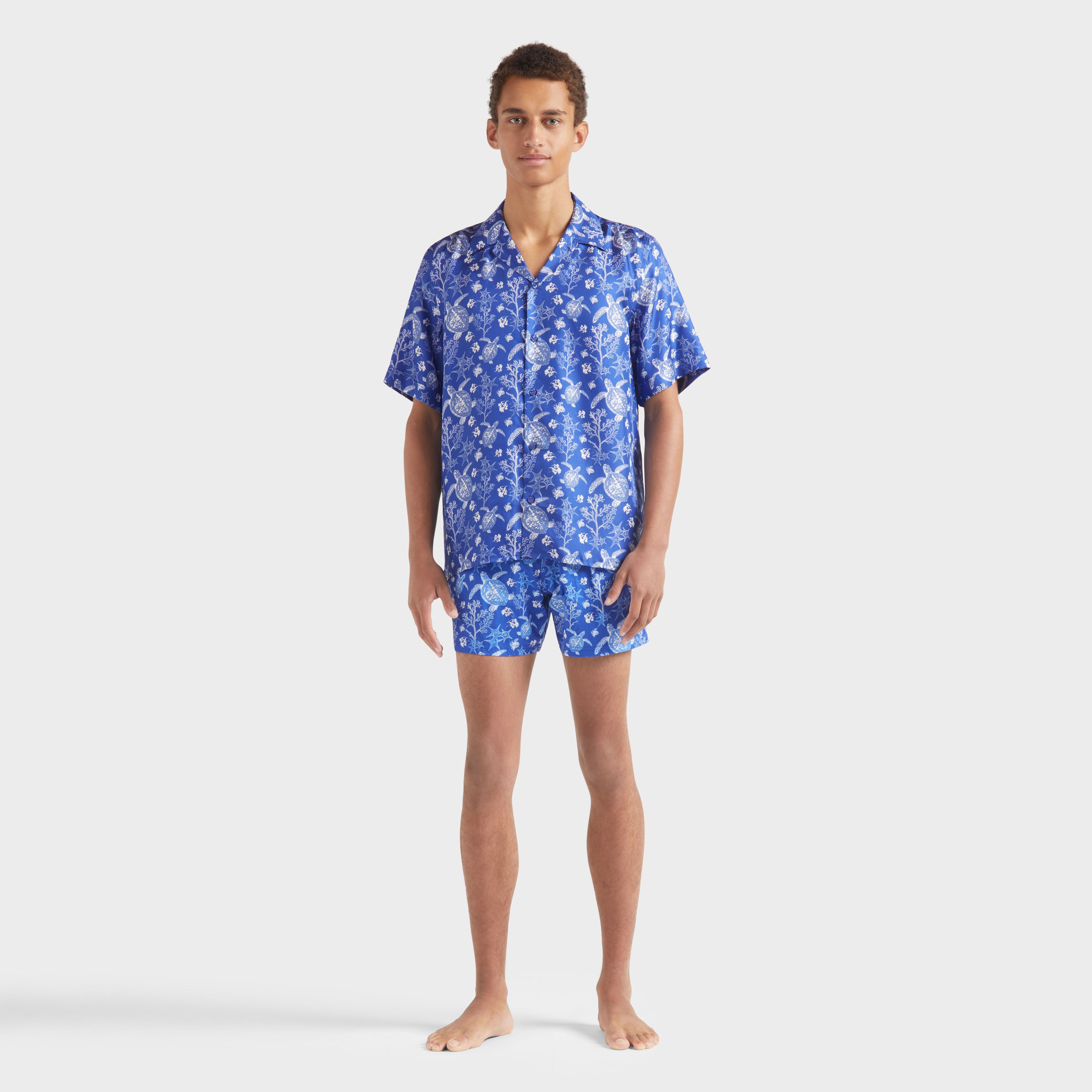 Men Silk Bowling Shirt X-Ray Turtles - 3