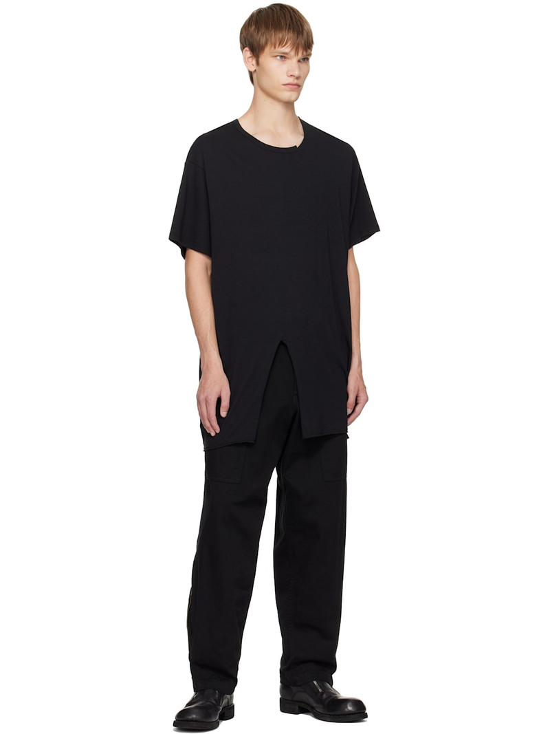 Yohji Yamamoto Black BS Katsuragi Hem Zip Painter Trousers outlook