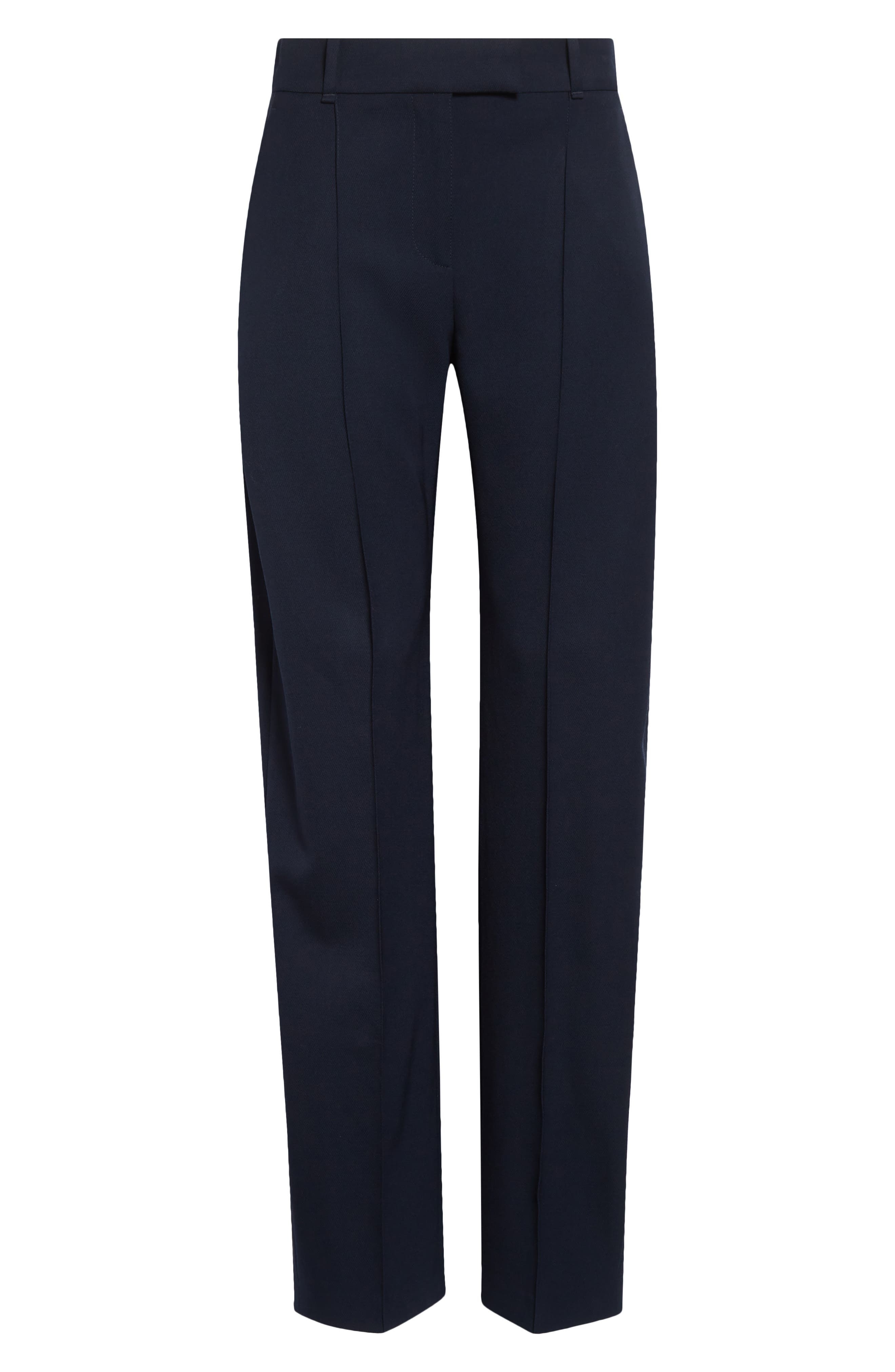 McQueen Pleated High Waist Wide Leg Tailored Wool Trousers in Navy at Nordstrom - 6