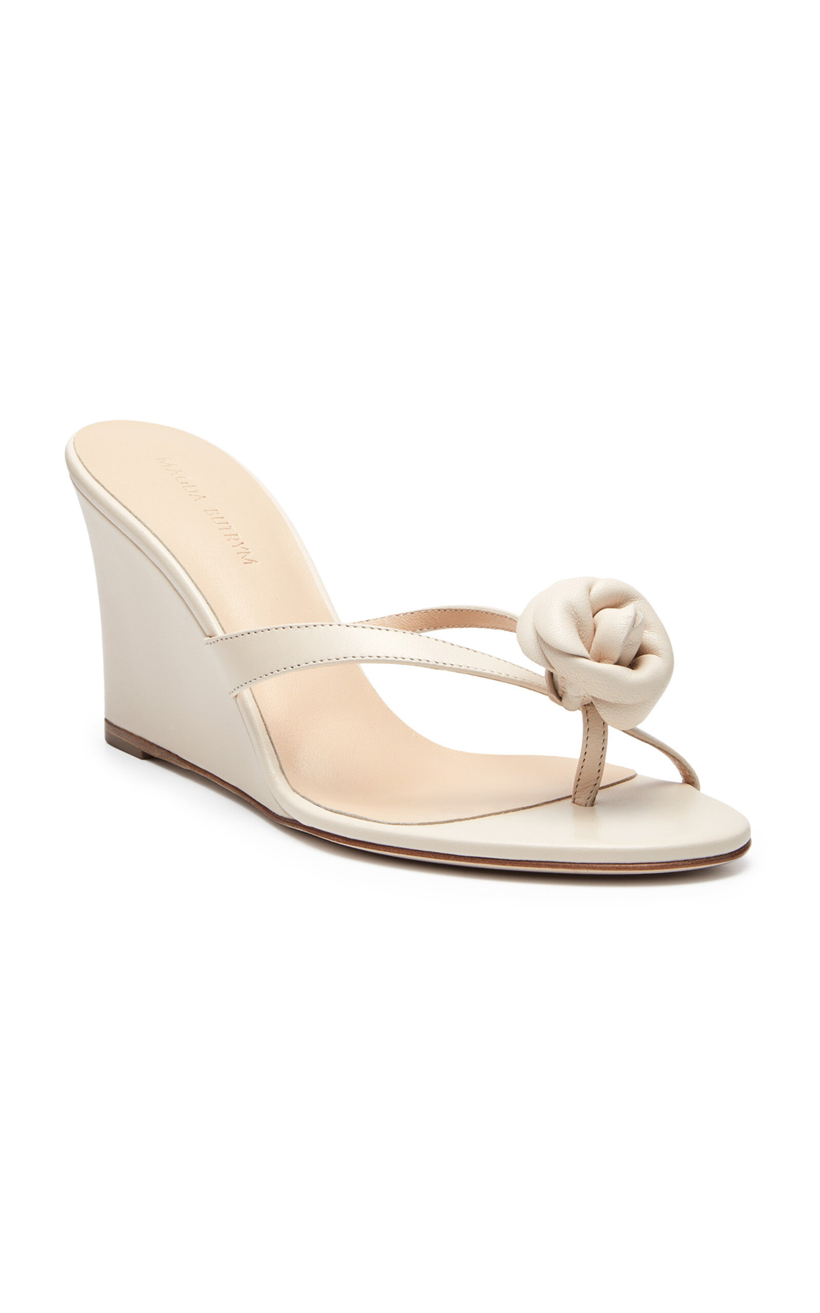 Wedge Leather Sandals ivory - 3
