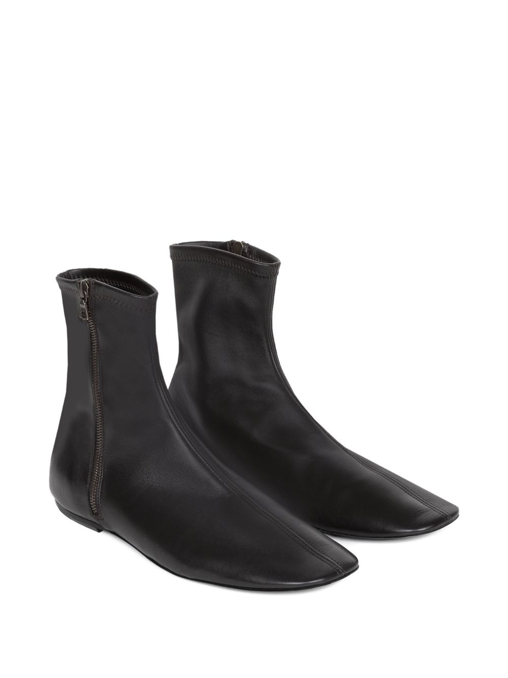 zip-fastening leather boots - 2