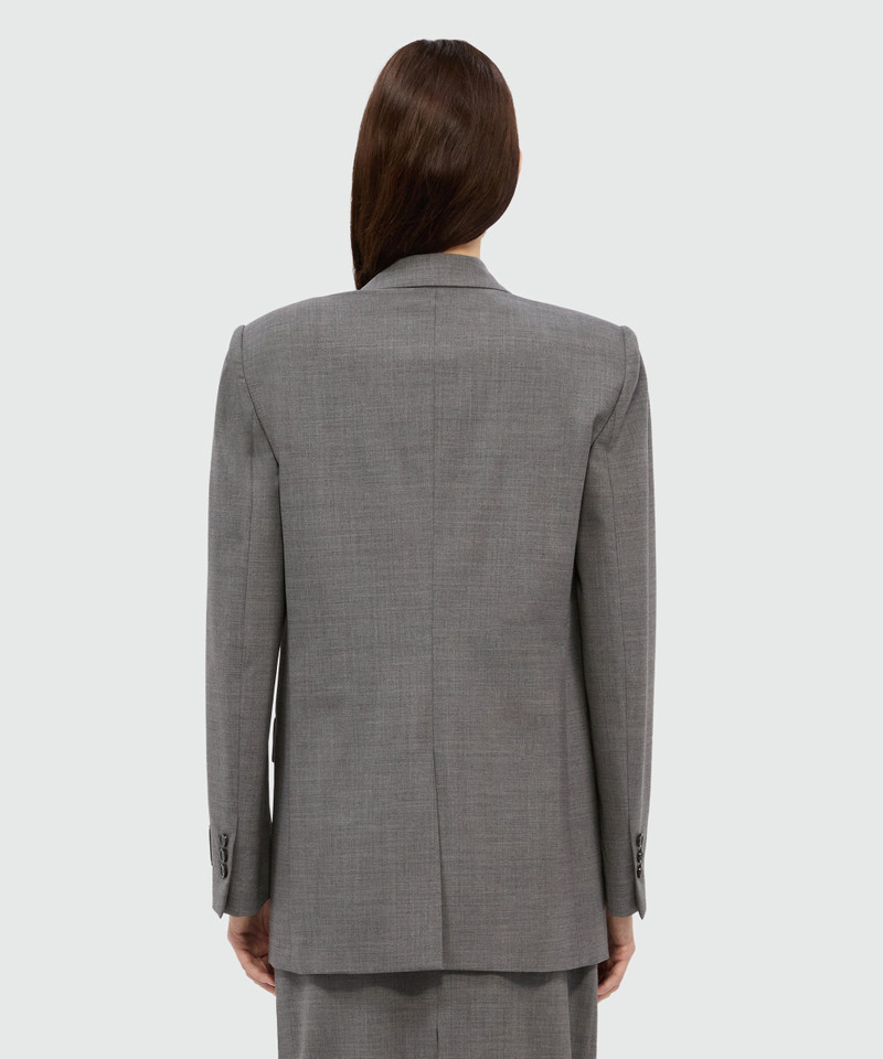 Anthracite double-breasted jacket in cool wool 3