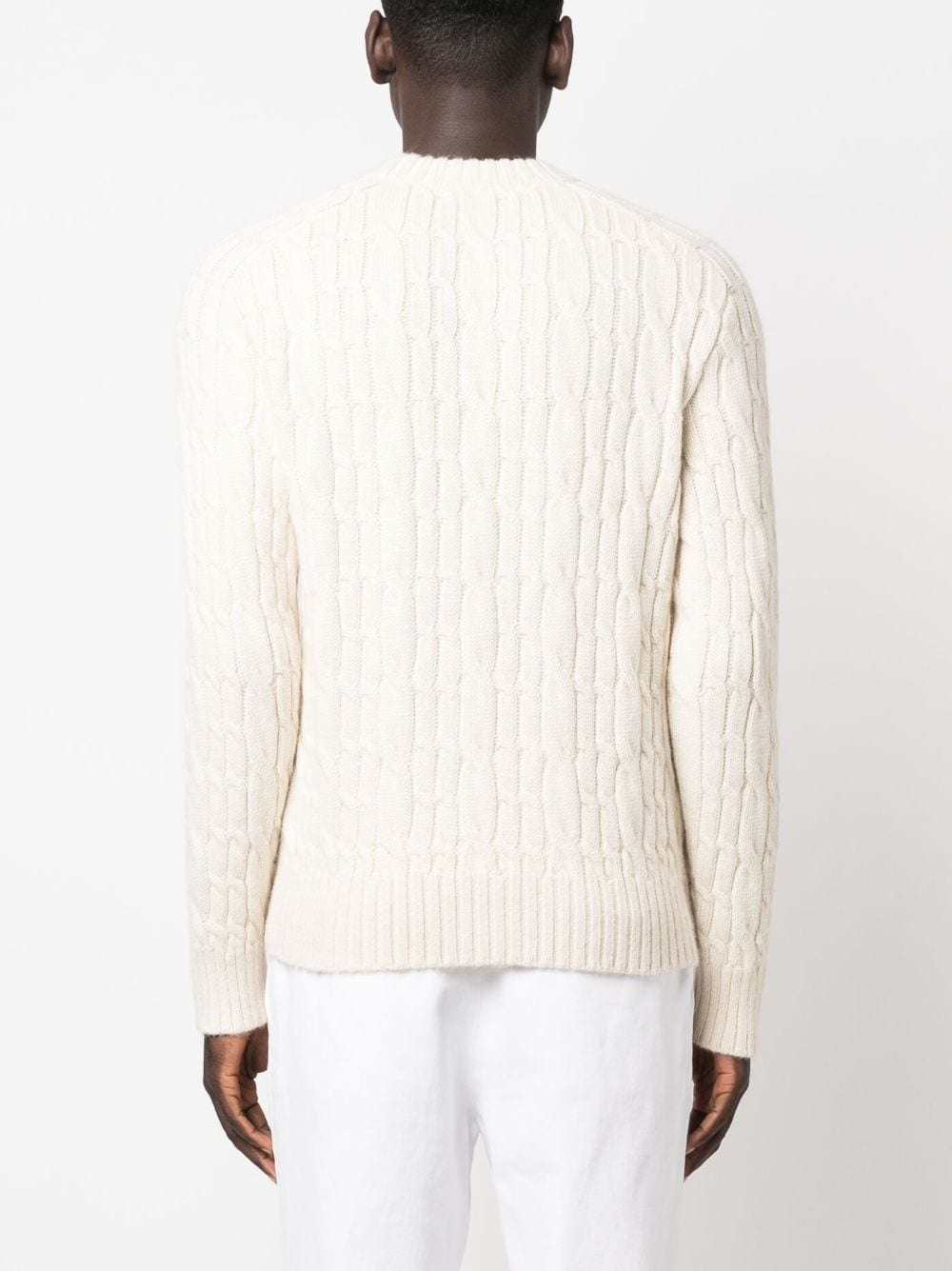 cable-knit wool jumper - 4