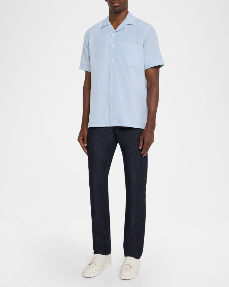 Canali Men's Linen and Cotton Pocket Camp Shirt outlook