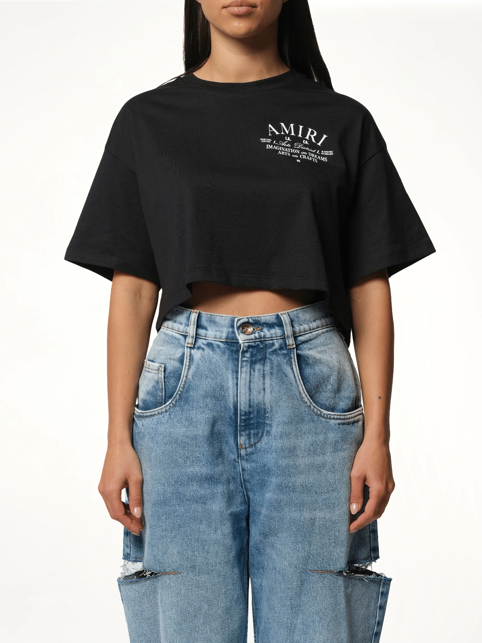 Arts District Cropped T-Shirt in Black - 1