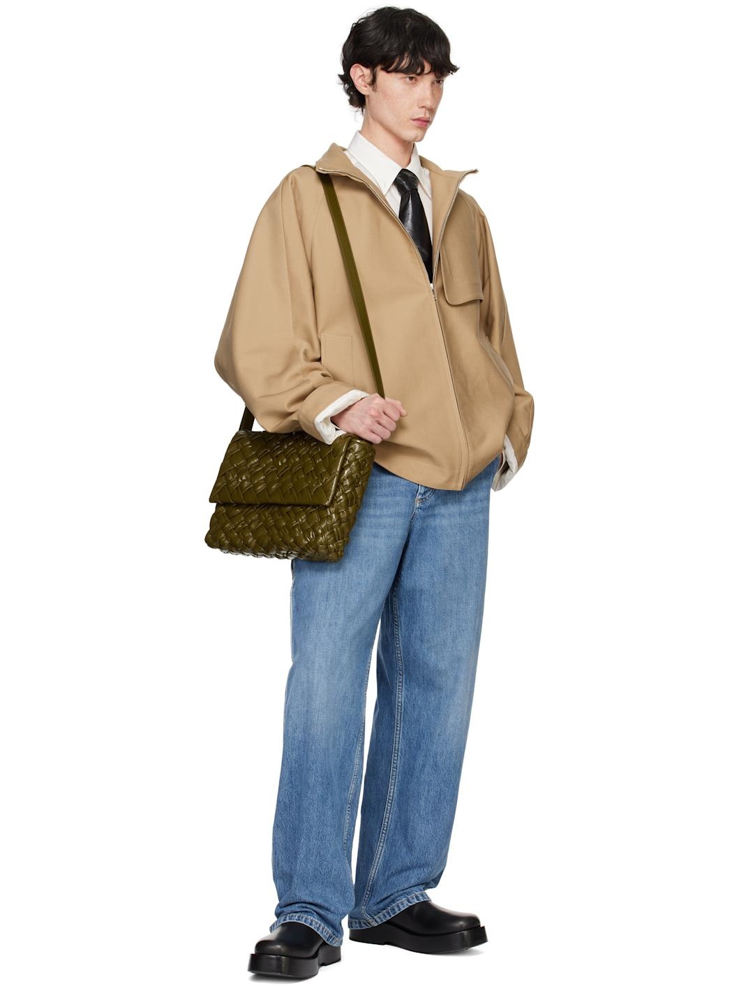Khaki Rumple Messenger Bag - 4