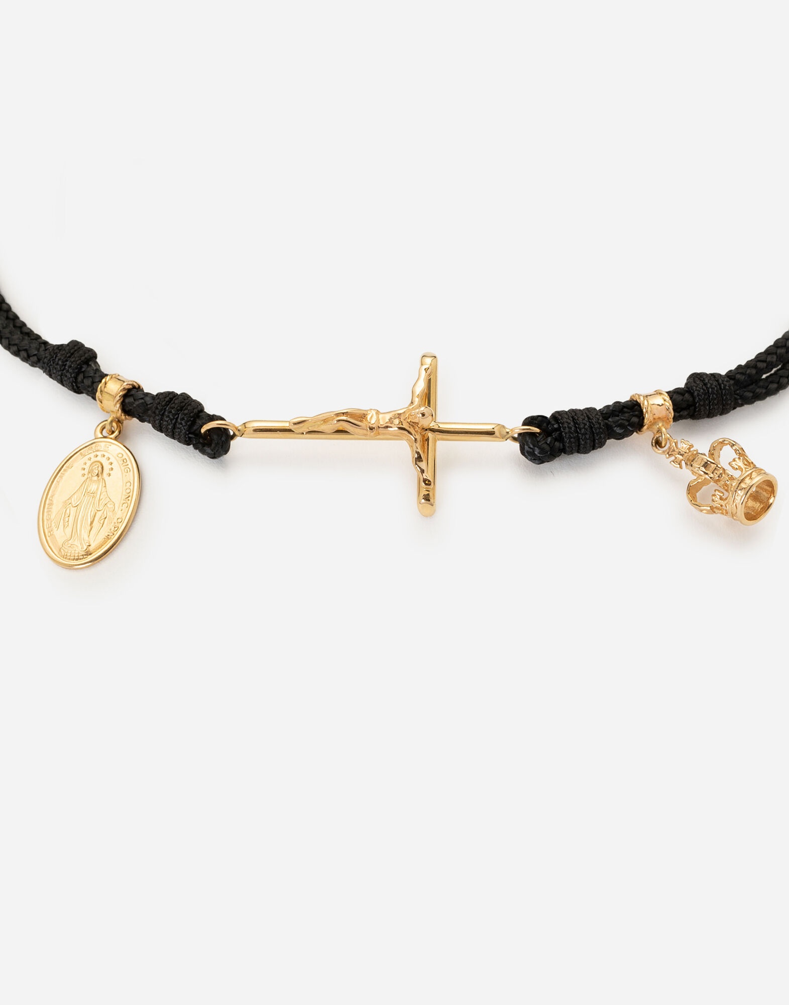 Fabric Sicily bracelet with 18kt gold pendant charms - 2