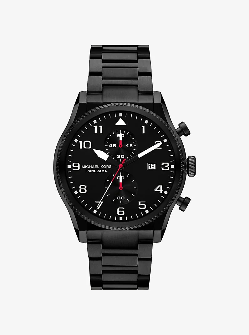Oversized Panorama Black-Tone Watch - 1