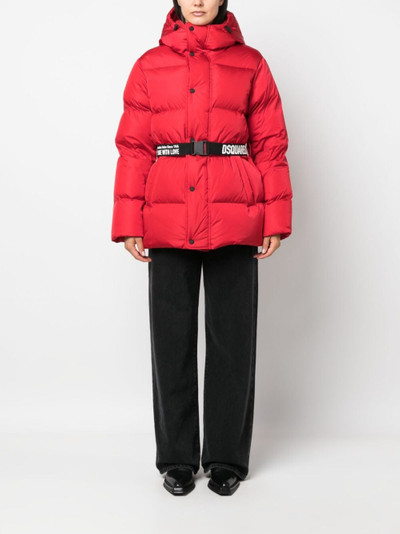 DSQUARED2 hooded belted puffer jacket outlook
