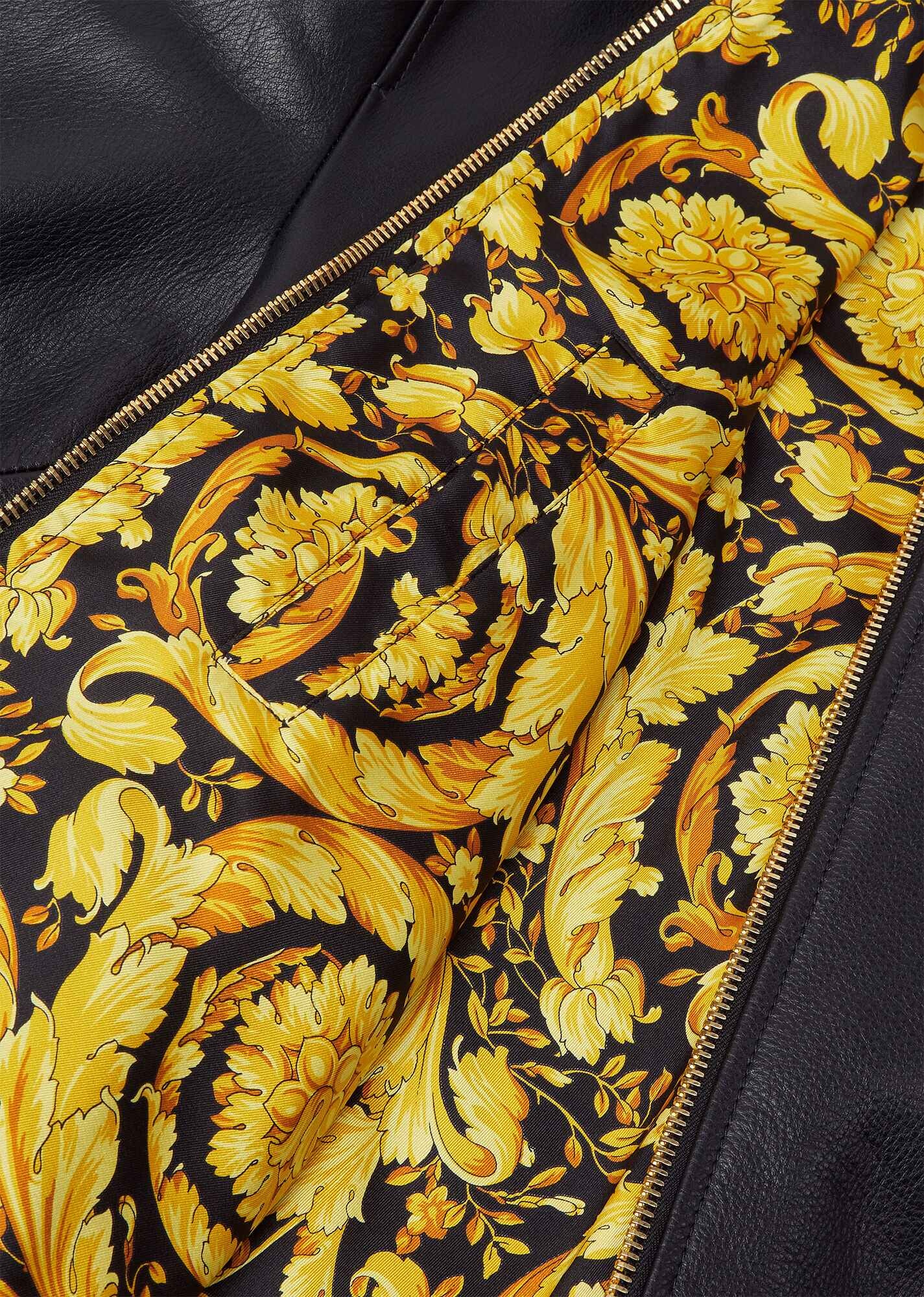 Greca Leather Bomber Jacket - 6