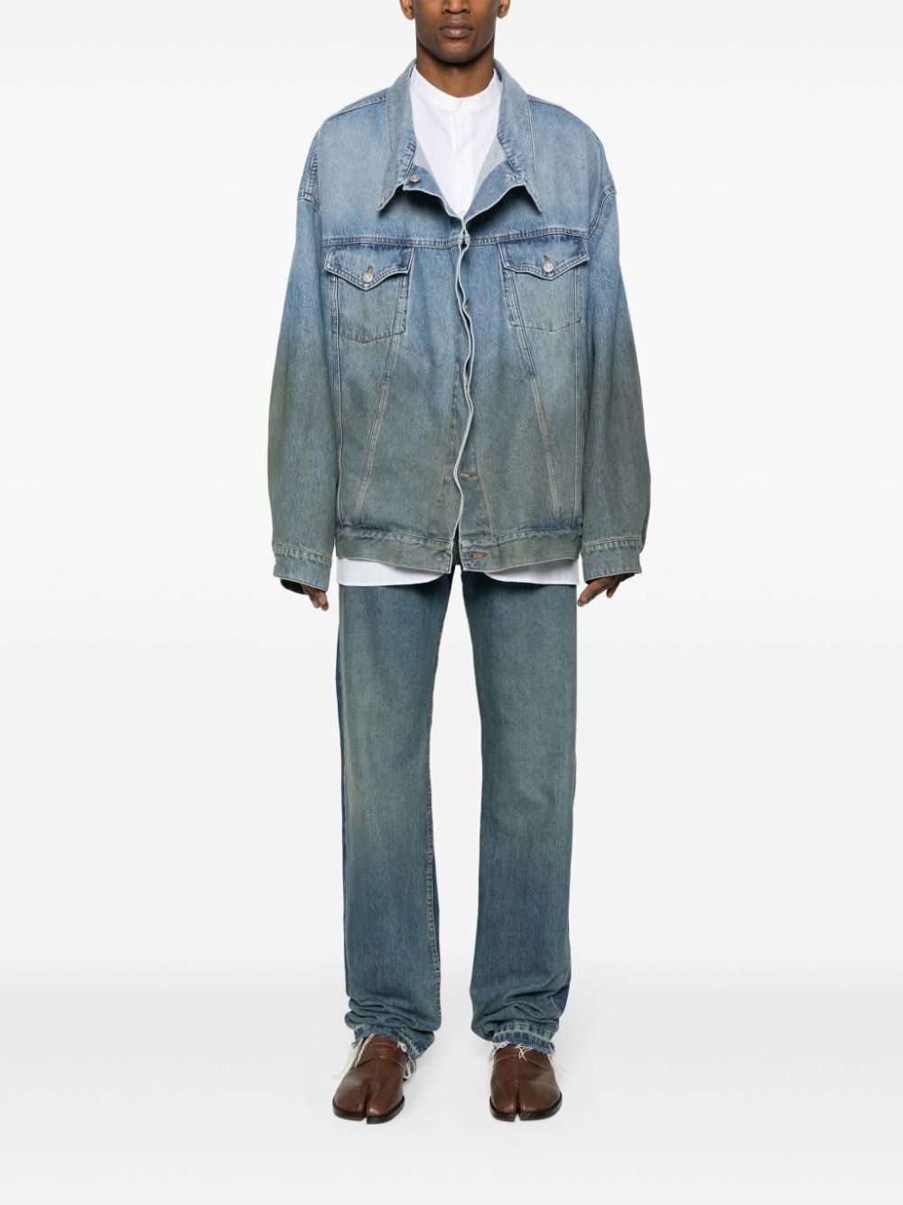 mid-wash denim jacket - 2