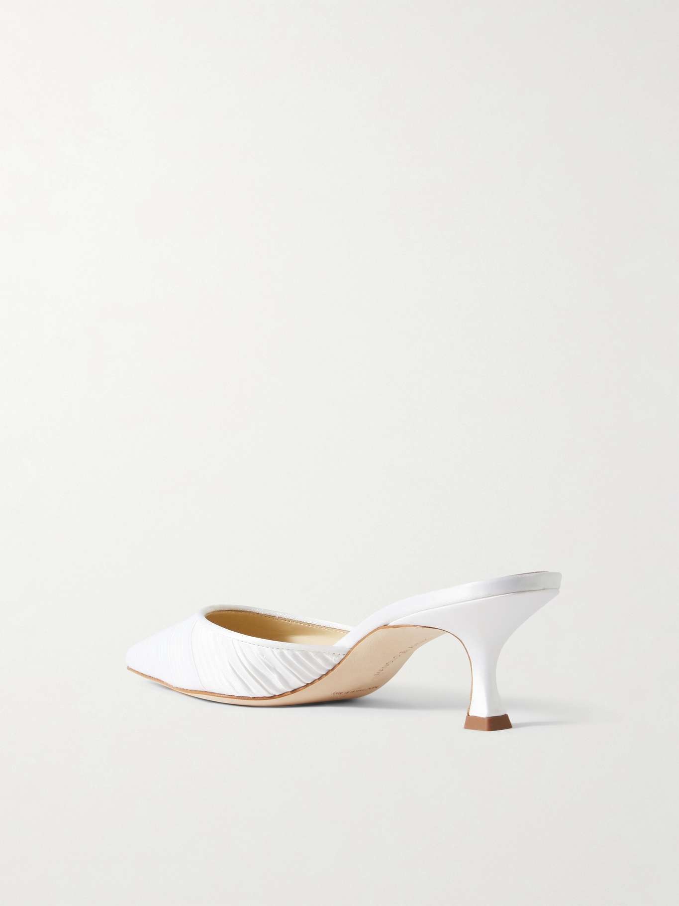 【MANOLO BALAHNIK】CAROLYNE 50 サテン ミュール プリーツ入 MANOLO BLAHNIK Carolyne 50 サテン ミュール プリーツ入り