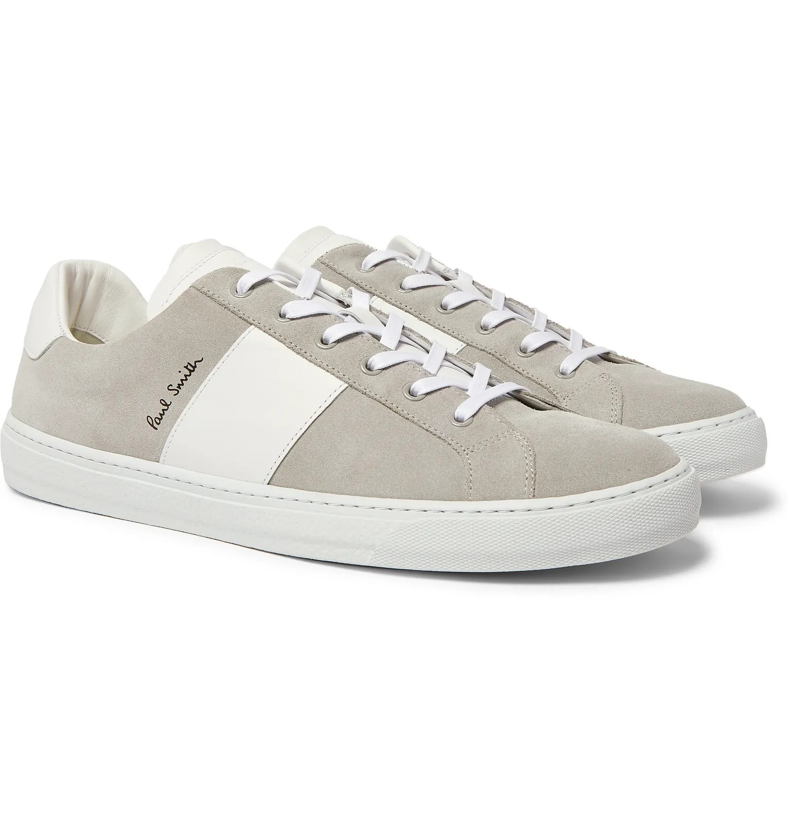 Hansen Leather-Trimmed Suede Sneakers - 10