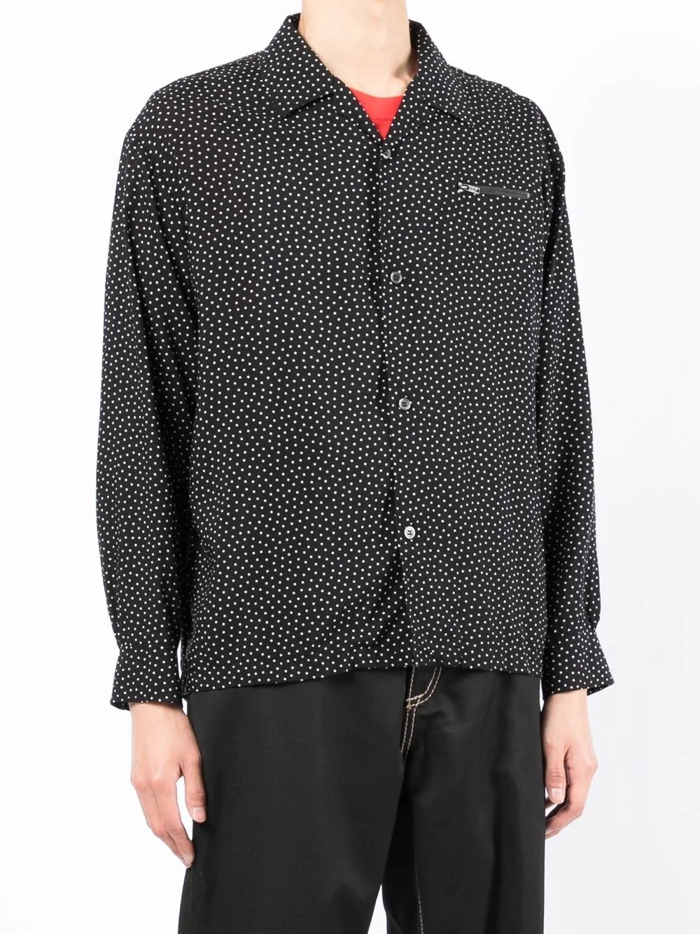 polka-dot zip-pocket shirt - 3