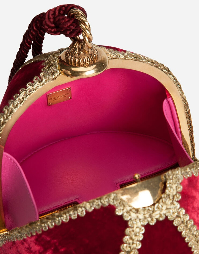 Velvet and brass lampshade handbag 4
