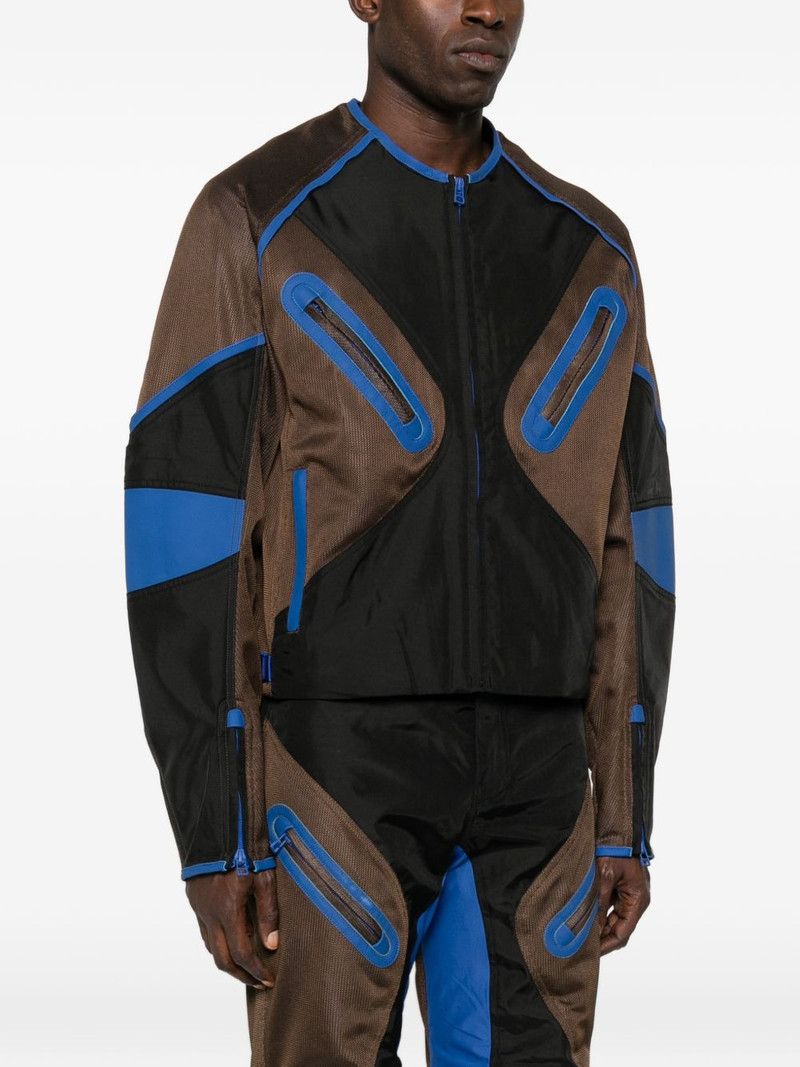 x Fox Lab zipped panelled moto jacket 3