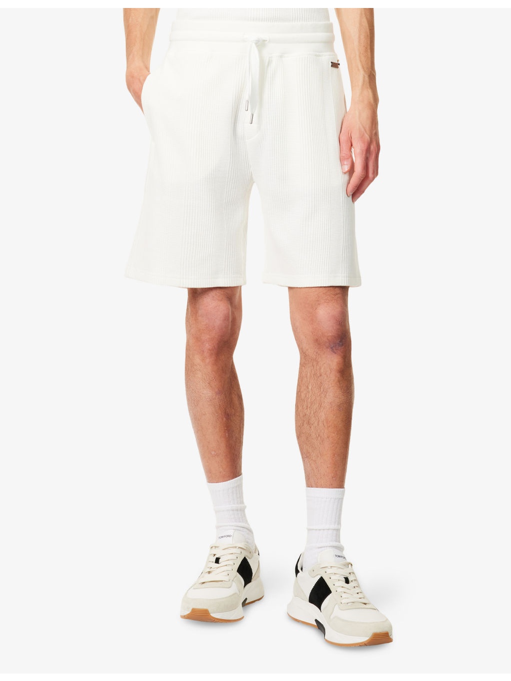 Structure Waffle-Texture Cotton-Blend Shorts - 3