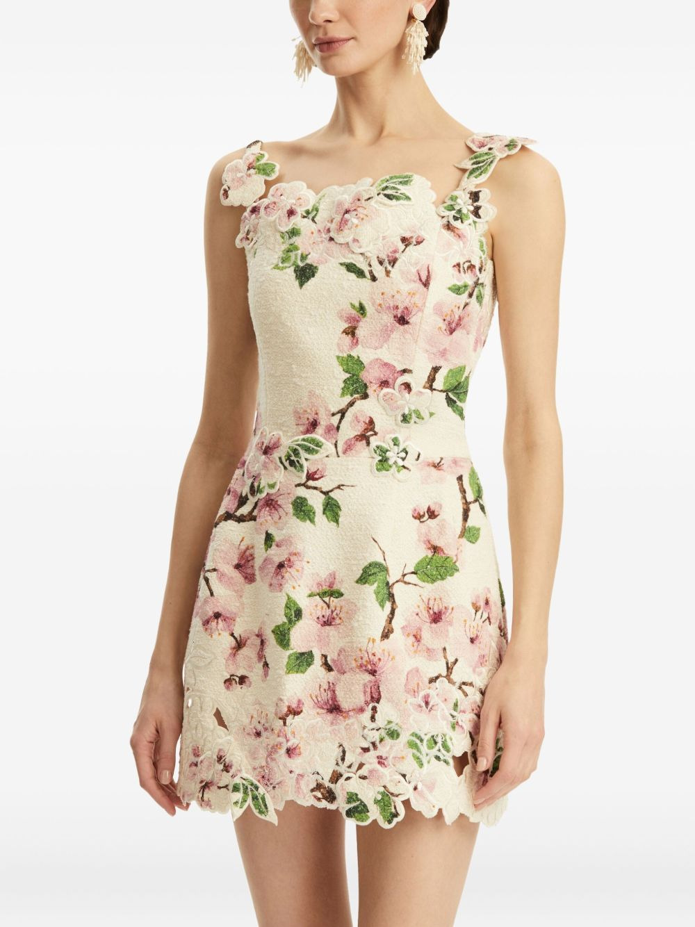 floral-lace mini dress - 5