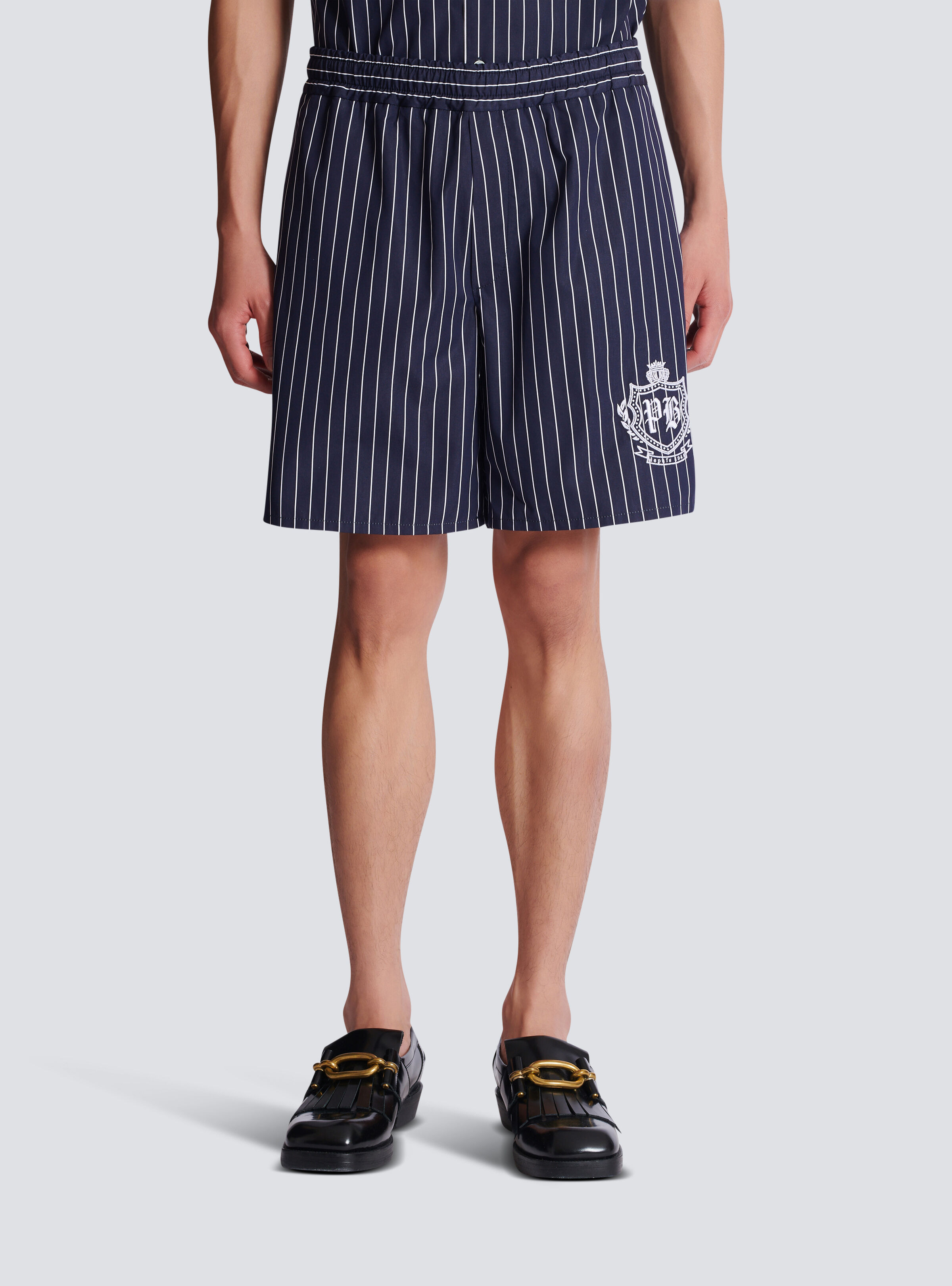 Striped poplin pyjama shorts - 5