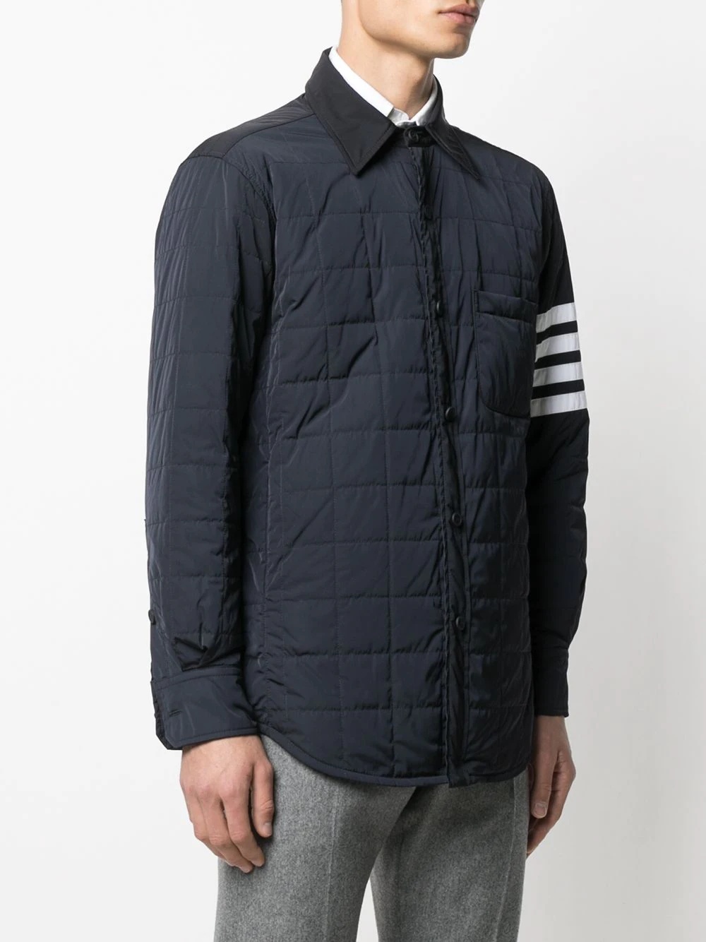 4-Bar stripe padded shirt jacket - 3