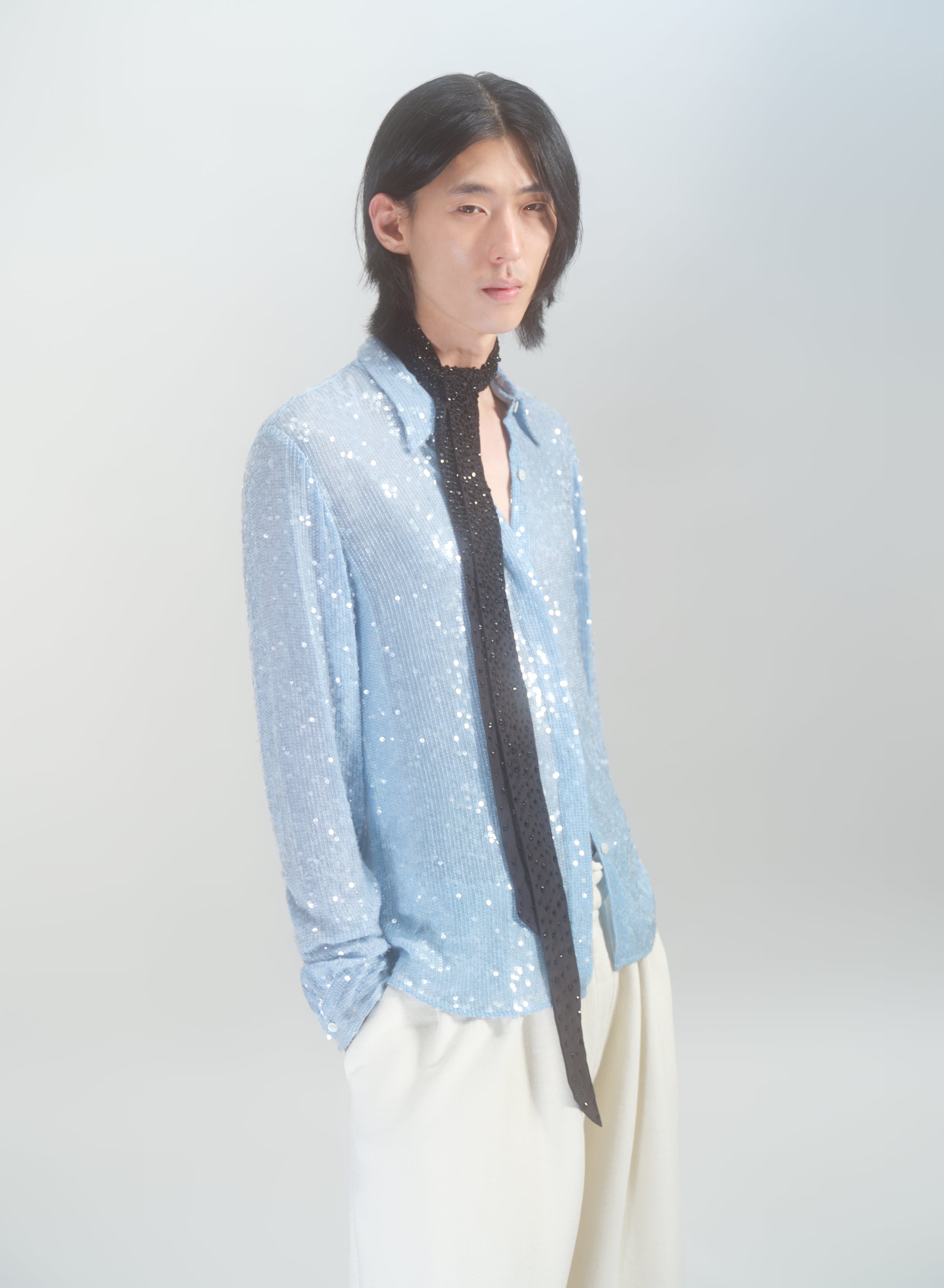 EMBELLISHED SILK TIE - 3