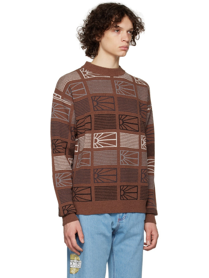Brown Jacquard Sweater 2