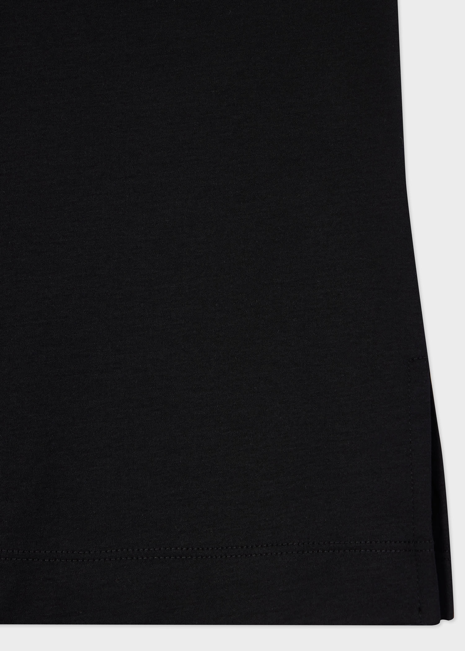 Black Cotton Stripe Trim Vest - 2